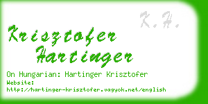 krisztofer hartinger business card